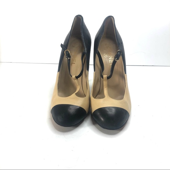 Chanel two color ankle strap heels size 39 - Picture 5 of 8